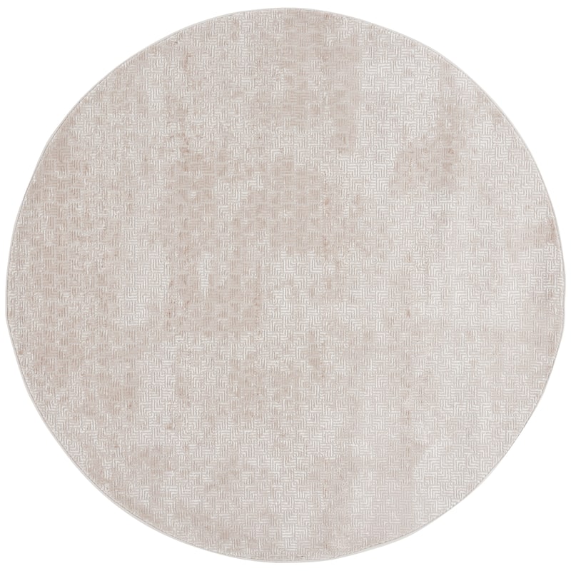 SAFAVIEH Hanna Deedee Contemporary Rug - 6'7" Round - Taupe/Beige