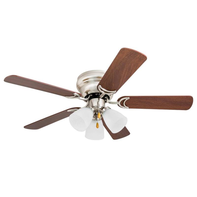 42" Prominence Home Whitley Satin Nickel Indoor LED Ceiling Fan with Light, Pull Chain