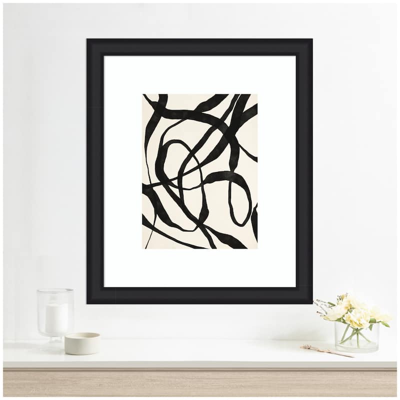 Kate and Laurel Framed Art Black Twist 4 by Alicia Bock