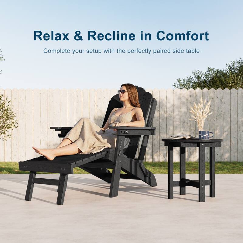 HDPE Outdoor Side Table, 220 lbs All-weather Patio End Table