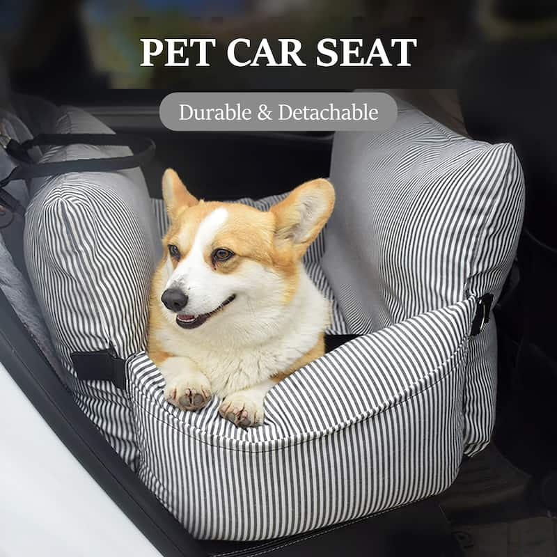 WOWMAX Dog Car Booster Seat Pet Carrier - 20'' x 20'' x 17'' - Blue
