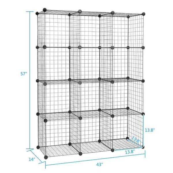 Grid Wire Shelves Metal Stackable Storage Bins, Bookshelf, Closet