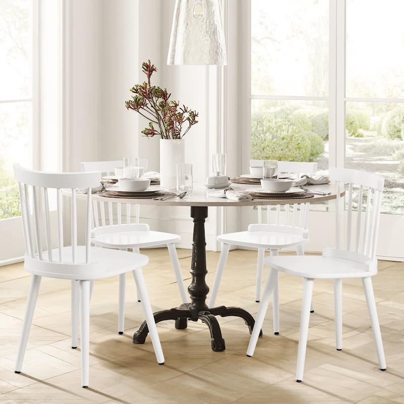 Solid Wood Spindle Back Windsor Dining Chairs Set of 2 - 33.3"H x 17.72"W x 19.7"D