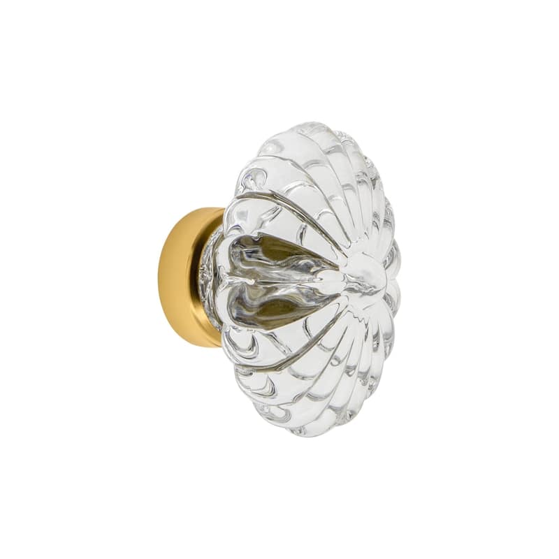 Grandeur BURG-CRYS-KNOB Burgundy 1-3/4" Luxury Flower Fluted Crystal - Lifetime Brass
