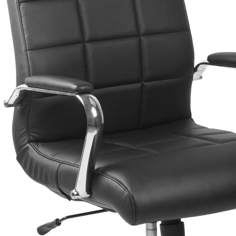 Mid-back Chrome/Vinyl Executive Swivel Office Chair