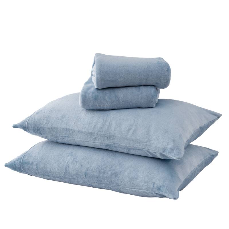 Great Bay Home Extra Soft Cozy Velvet Plush Solid Bed Sheet Set