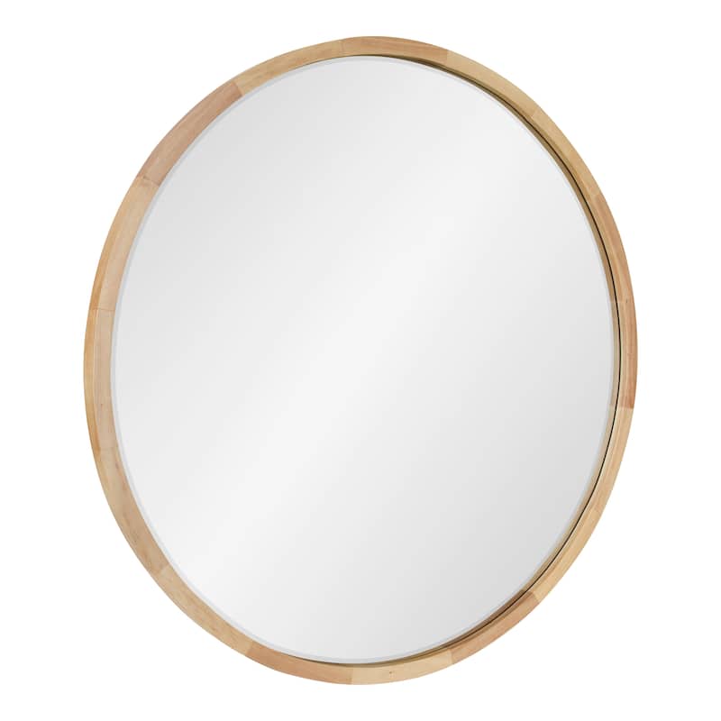 Kate and Laurel McLean Round Wood Framed Wall Mirror - 30" Diameter - Natural