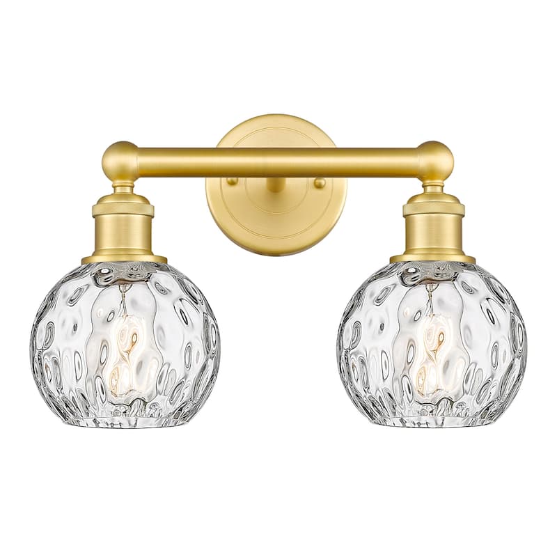 Innovations Lighting 616-2W-11-15 Athens Vanity Athens Deco Swirl 2 - Satin Gold / Clear Water Glass