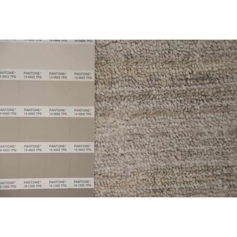 Hand Knotted Oriental Viscose Silk Carpet Tribal Animal Pictorial Beige & Ivories Gabbeh Area Rug - 12' 1'' X 8' 3''