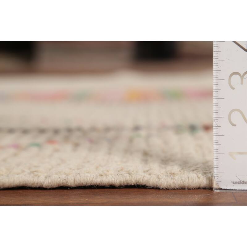 Geometric Striped Moroccan Area Rug Handmade Wool Carpet - 5'9"x 9'8"