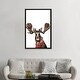 preview thumbnail 12 of 13, iCanvas "Christmas Moose" by Big Nose Work Framed