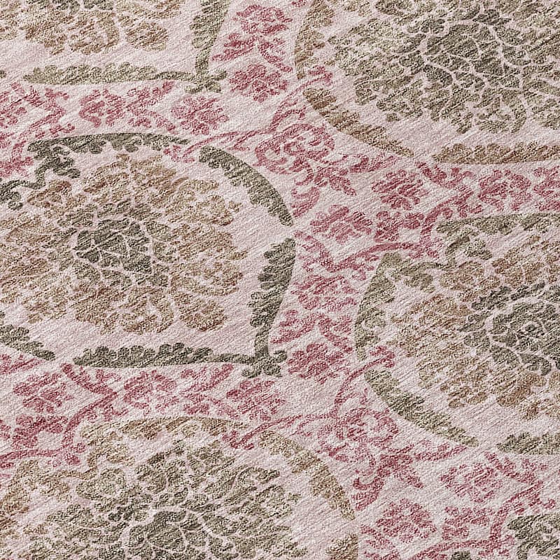 Machine Washable Indoor/ Outdoor Chantille Traditional Damask Rug