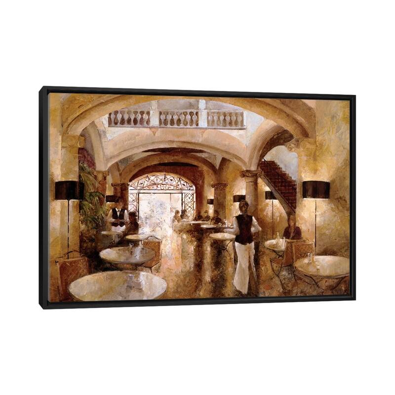 iCanvas "Patio Cappuccino" by Noemi Martin Framed - Black - 32x48