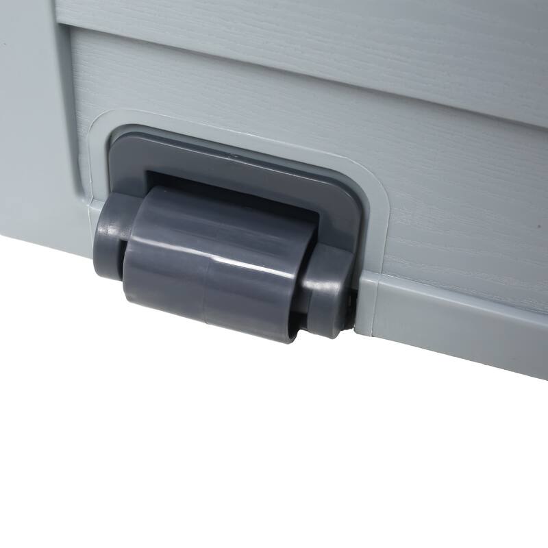 Grey Compact Wheeled Storage Deck Box with 4 Wheels and Weatherproof for Garage and Poolside Garden​​