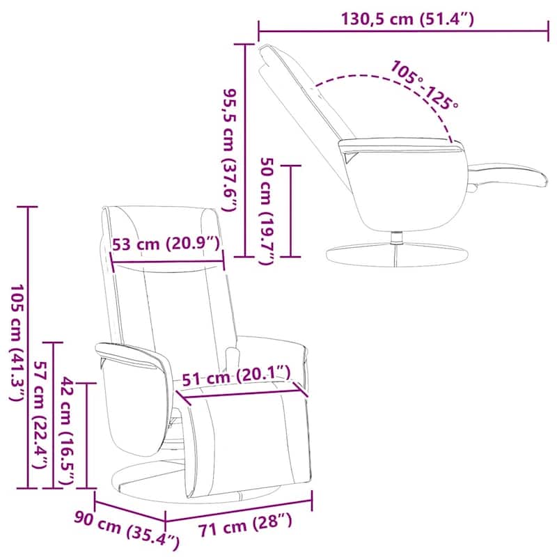 vidaXL Massage Recliner Chair Black Faux leather, metal, plywood Standard