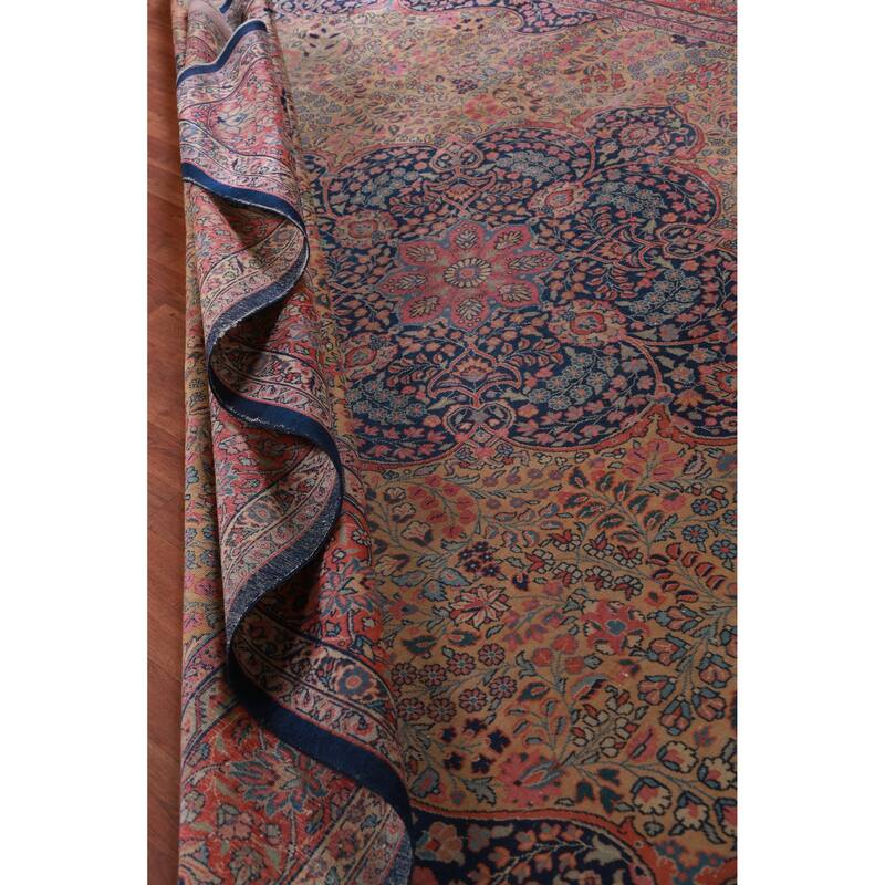 Hand Knotted Oriental 100% Wool Carpet Traditional Floral Brown Tabriz Area Rug - 13' 5'' X 9' 9''