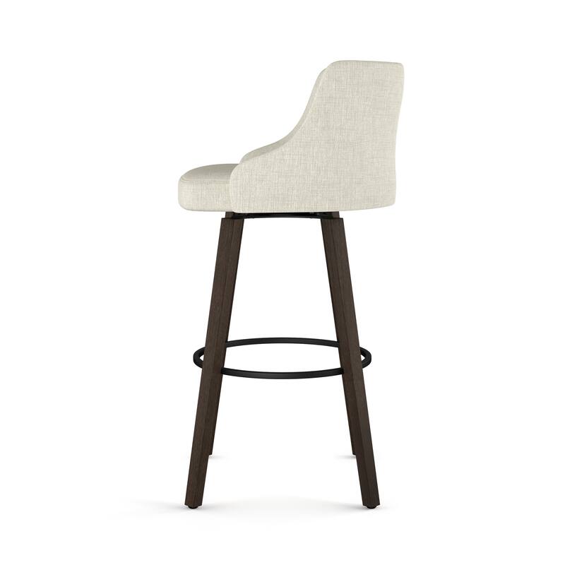 Amisco Ramon Swivel Counter and Bar Stool with Solid Wood Legs