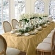 preview thumbnail 1 of 25, Elrene Barcelona Damask Elegant Fabric Tablecloth 52" w x 52" l - Gold