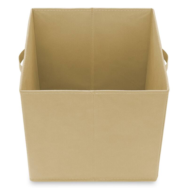 Set of 6 Collapsible Fabric Cubes 13in Storage Bins Beige - Sand - 13" x 13" x 13"