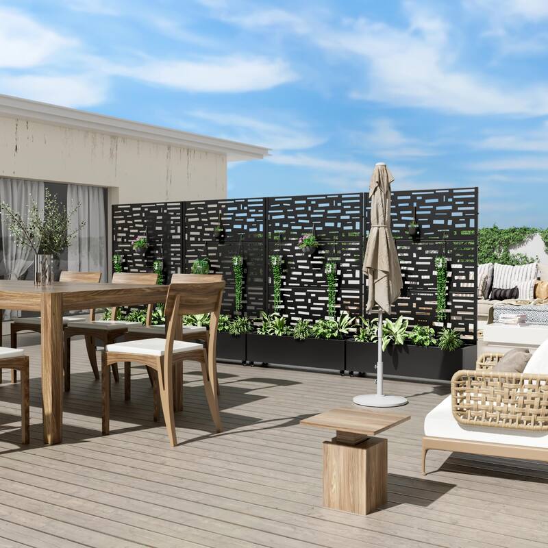 Raised Garden Bed Planter with Trellis Movable Planter Box with Lockable Wheels