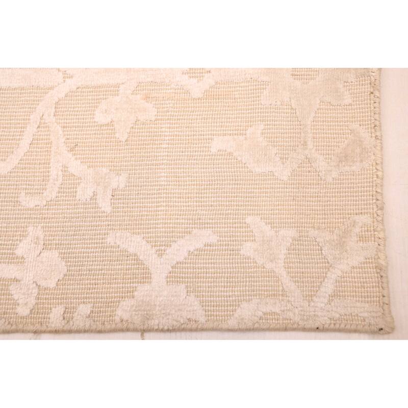 ECARPETGALLERY Hand Loomed Elysian Beige, Ivory Viscose, Wool Rug - 8'3 x 11'10