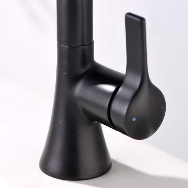 Luxier BSH11-S Single Handle Single Hole Bathroom Faucet with Drain