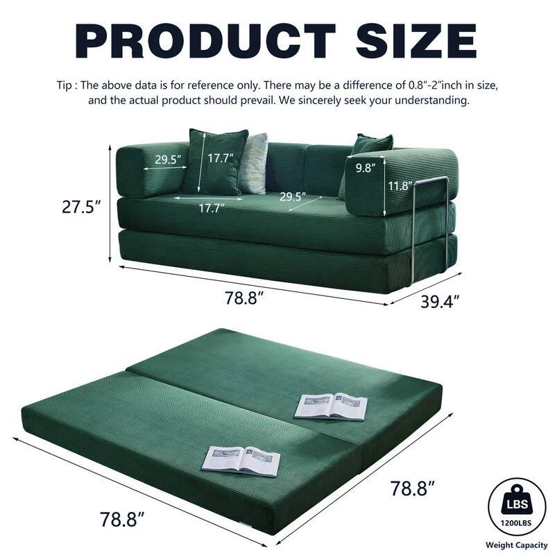 78.8"Convertible Sleeper Sofa Bed With Pillow Compression Sofa Comfy Futon Couch Lounge Sleeper Bed