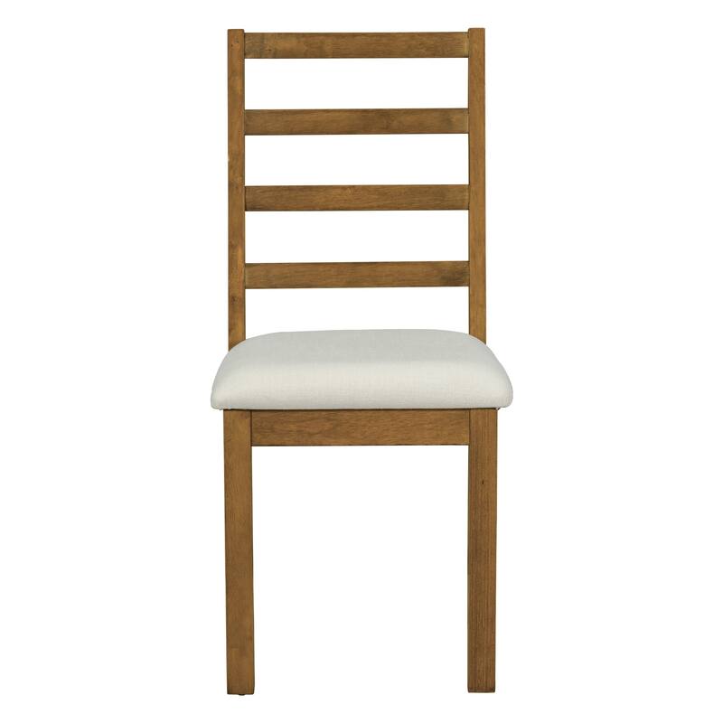 Roomfitters 6-Piece Dining Table Set, Oval Wood Kitchen Table, X-Base Pedestal, 4 Upholstered Chairs & Bench