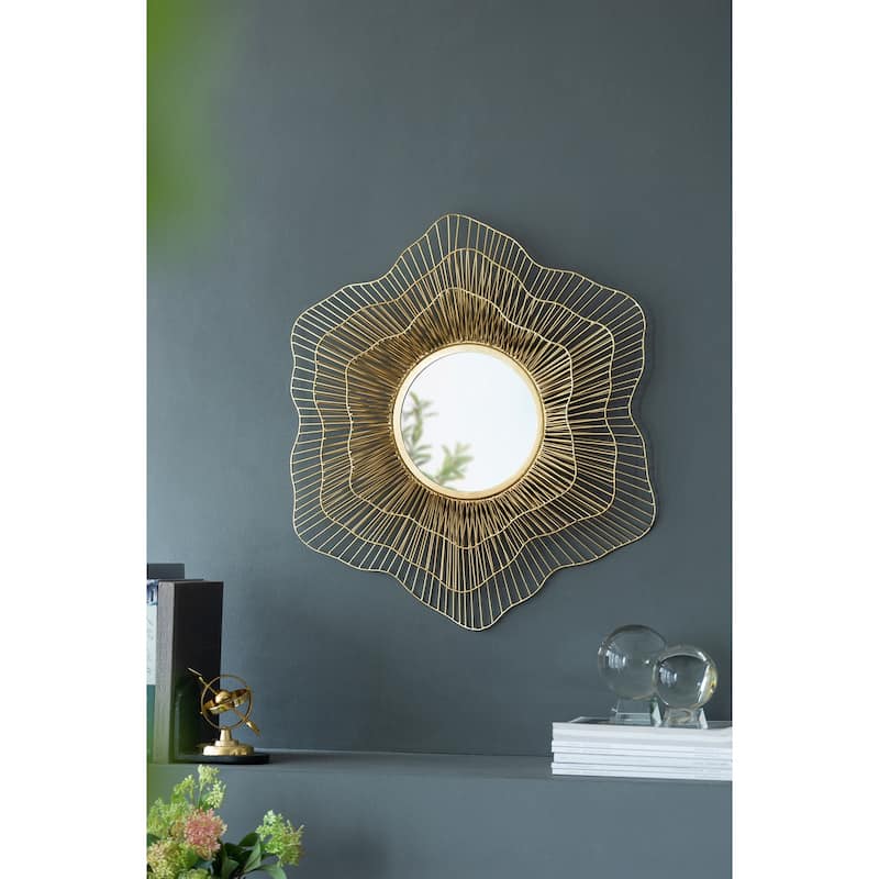 D27" x 2.4" Wall Mounted Metal Mirror Home Decor for Bathroom Living Room