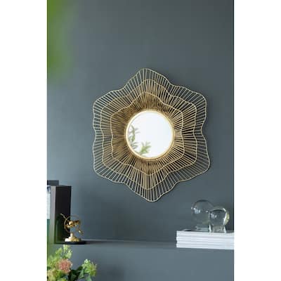 D27" x 2.4" Wall Mounted Metal Mirror Home Decor for Bathroom Living Room