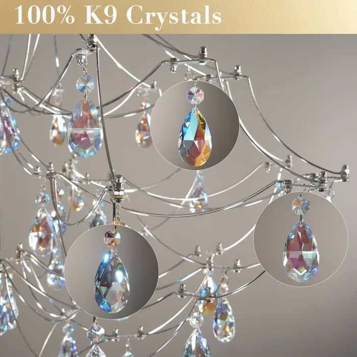 KAYLA Modern Crystal Chandelier - Luxury LED Pendant Ceiling Light