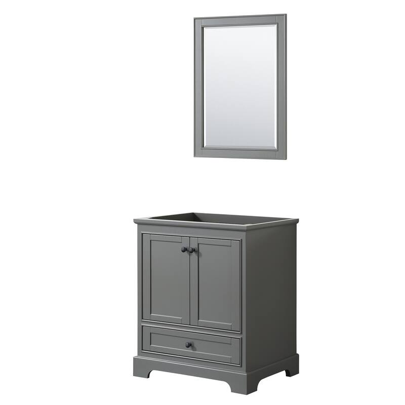 Wyndham Collection Deborah 29-1/4" Free Standing Single Wood Vanity - Dark Gray / Matte Black Hardware