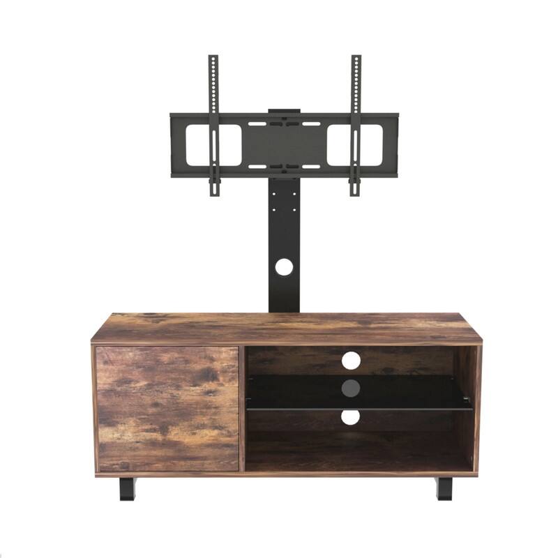 Rustic Brown TV Console with Storage Cabinet
