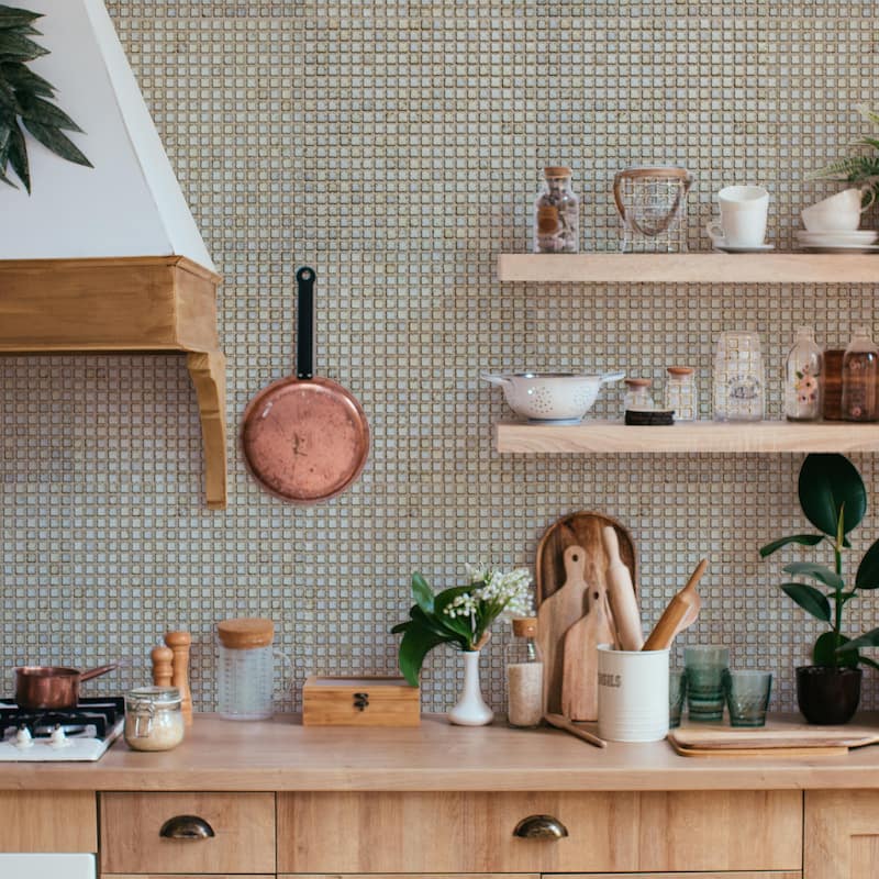 Merola Tile Fioretti Glossy Beige 12" x 12" Porcelain Floor and Wall Tile - Sample Swatch