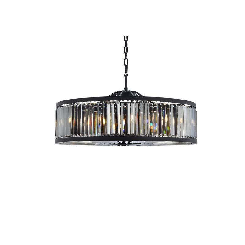 Royce Edge 10-Light Matte Black Chandelier
