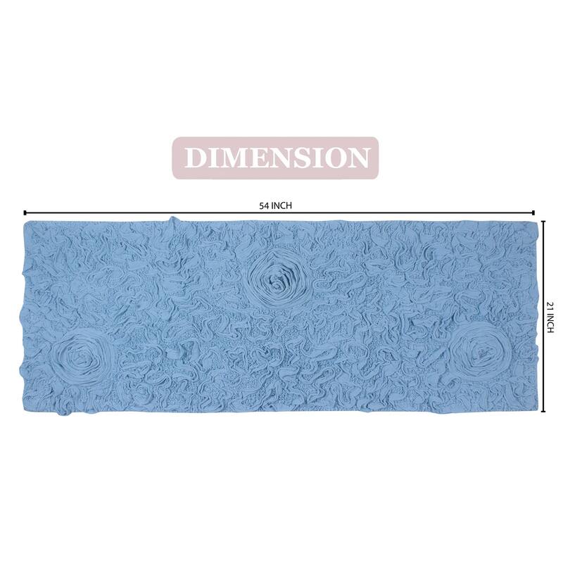 Bell Flower Bathroom Rug, Cotton Soft, Water Absorbent Bath Rug, Non Slip Shower Rug Machine Washable 21"x54" Runner
