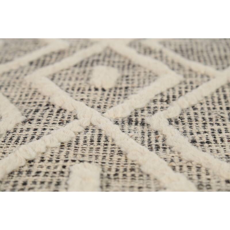 Trellis Moroccan Area Rug Handmade Oriental Wool Carpet - 6'10"x 10'3"