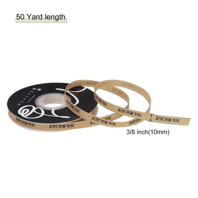 3/8Inch 50 Yard Personalized Satin Ribbon Pastel, Printed Just for You - Khaki