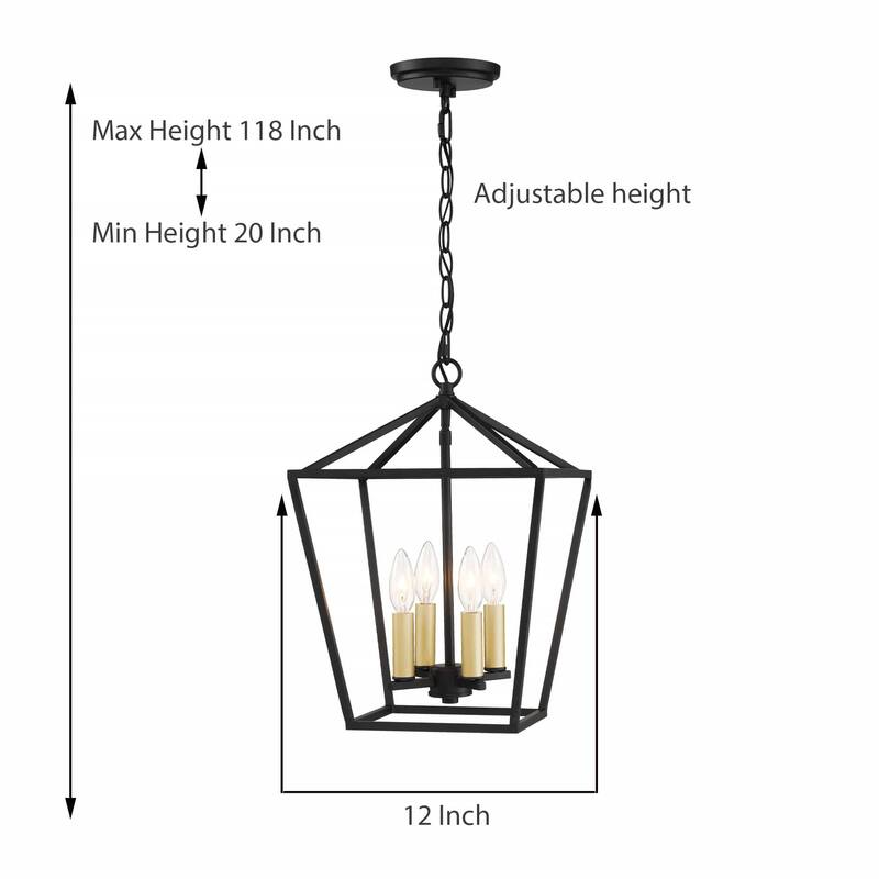 Finnick 4-light Modern Farmhouse Lantern Kitchen Island Pendant with UL Certified