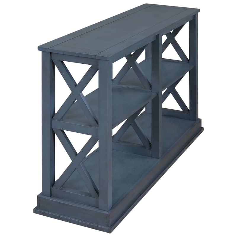 3-tier Narrow Console Table with "X" detailing
