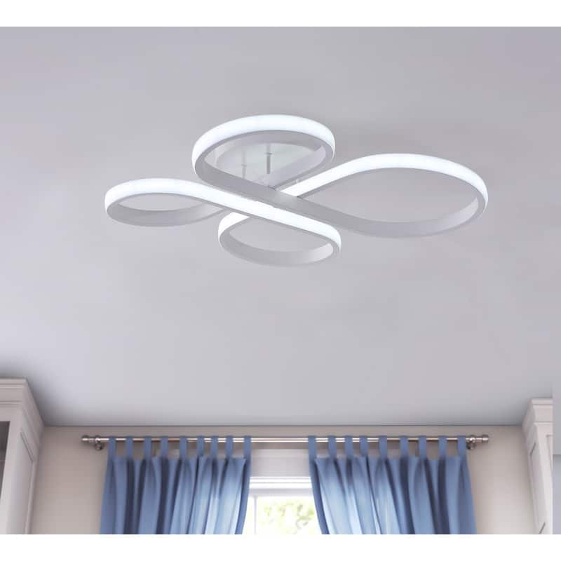 Modern 1-Light Concise Linear Design LED Flush Mount Lamp