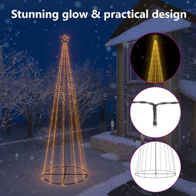 vidaXL Christmas Cone Tree Decoration Artificial Christmas Tree with LEDs