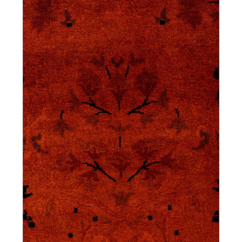 Overdyed One-of-a-Kind Hand-Knotted Area Rug - Orange - 3' 0" x 8' 7"