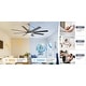 preview thumbnail 12 of 67, 52" Noiseless Ceiling Fan with Integrated LED Light Blades Reversible and Remote Control, Smart Optional