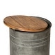 preview thumbnail 18 of 71, Glitzhome Industrial Farmhouse Round Storage Side Tables (Set of 2)