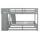 preview thumbnail 27 of 34, Twin Over Full Multifunctional Kids Bunk Bed Frame with Slide, Wooden Loft Bed with Storage Staircase and Guardrails