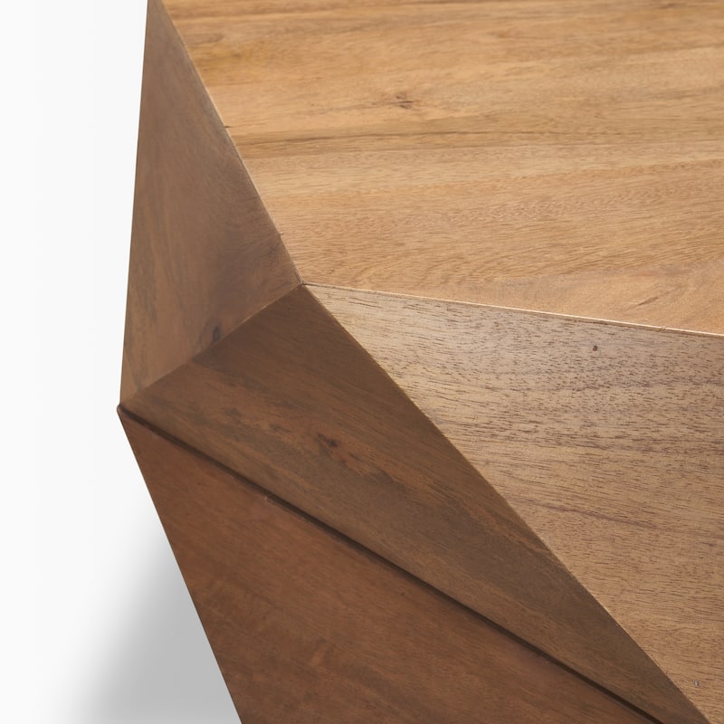 Arreto Black Solid Wood Hexagonal Coffee Table With Storage