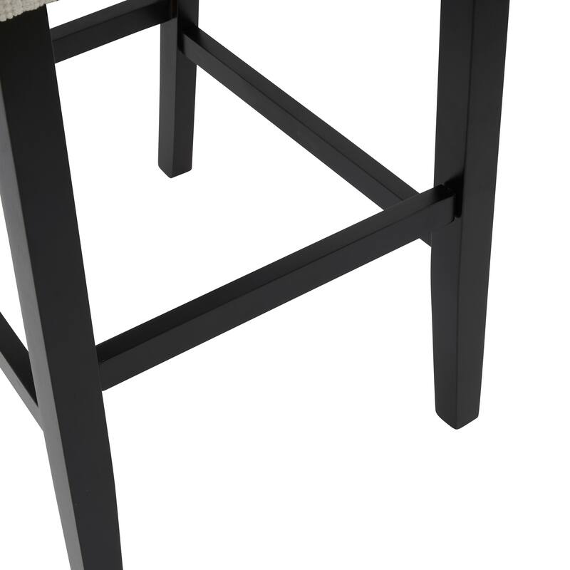 Barstools Set of 2, Counter Height Upholstered Bar Stools for Kitchen Island, Rubberwood Legs Seating 300LBS Weight Capacity