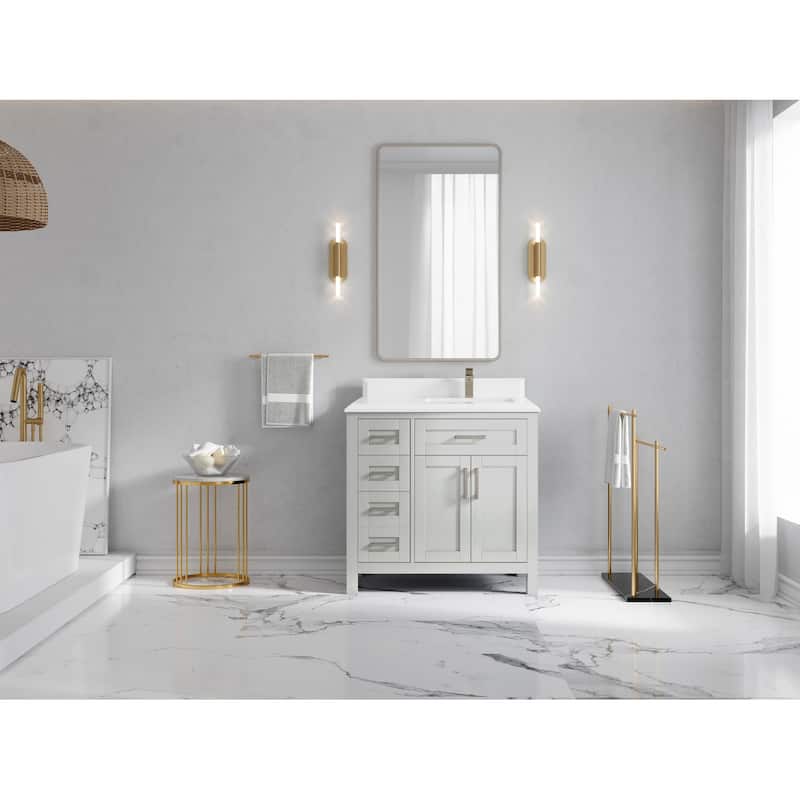 Willow Collections 36 in. W x 22 in. D Cambridge Right Offset Sink Bathroom Vanity with Countertop