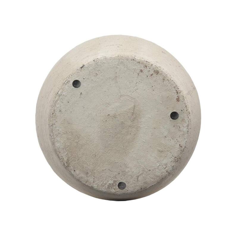 16" Antiqued Bronze And Light Gray Color Block Ceramic Round Jug Vase - 8.50